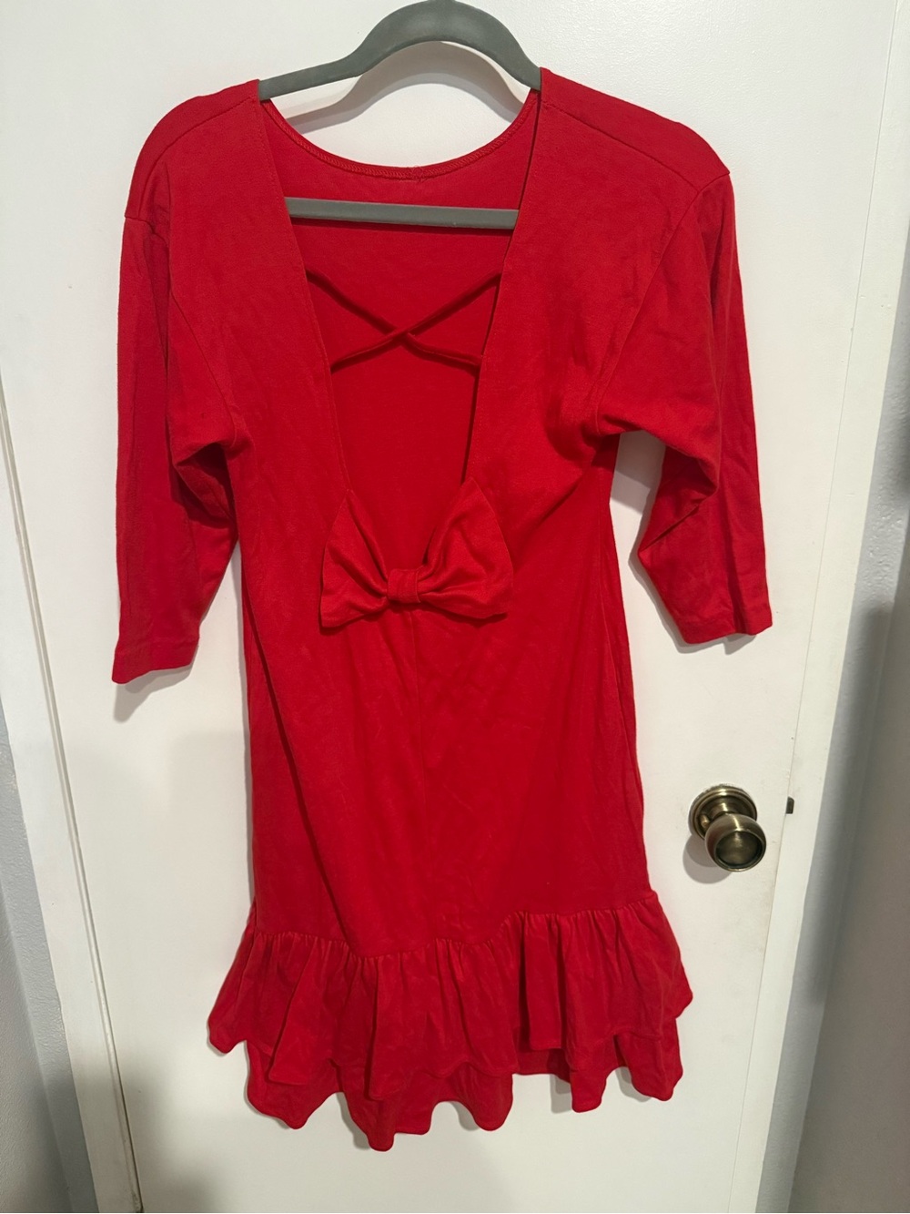 Red Ruffled Hem Dress - Picture 2 of 2